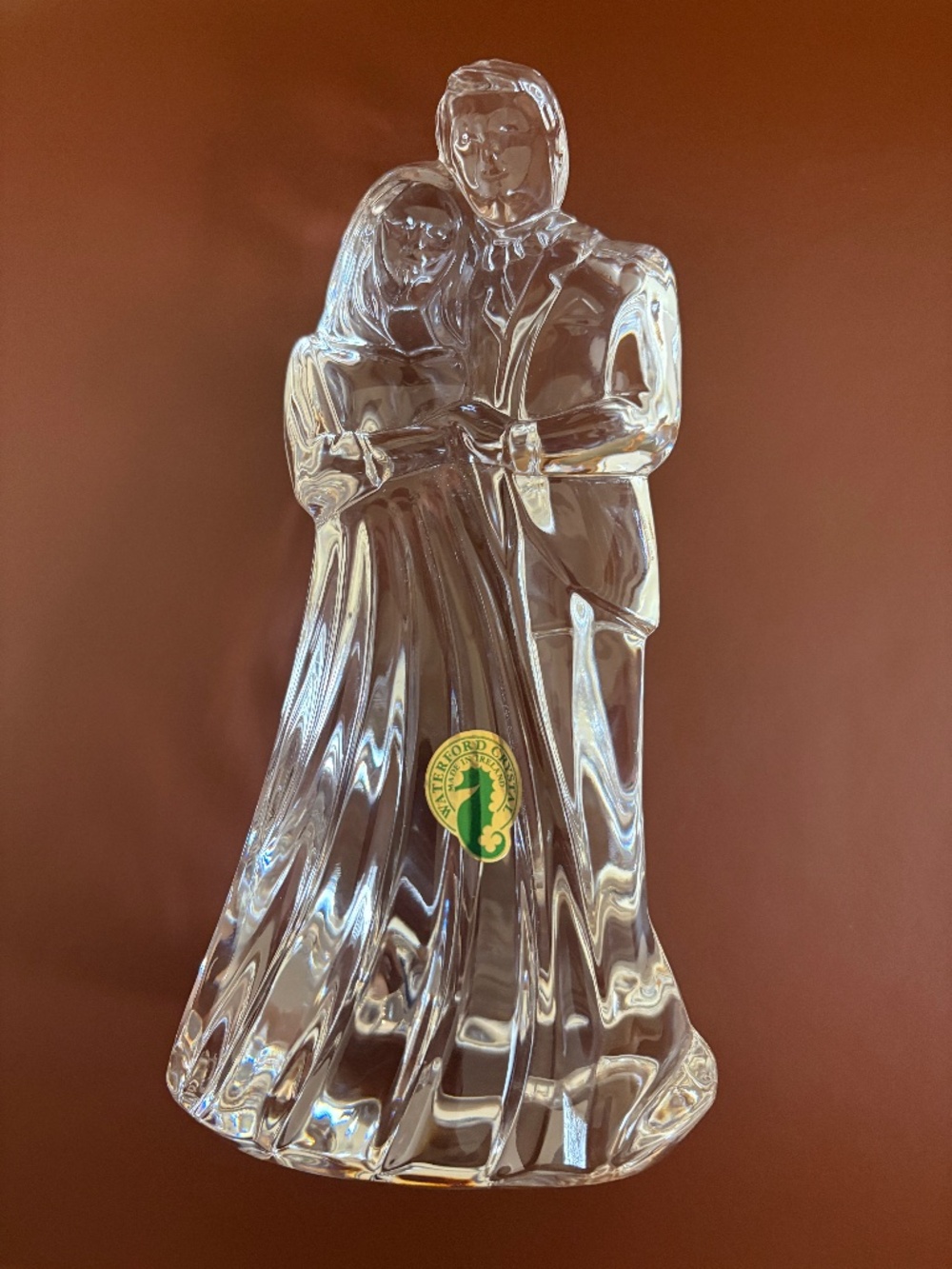 Vintage Waterford crystal wedding bride and groom figurine